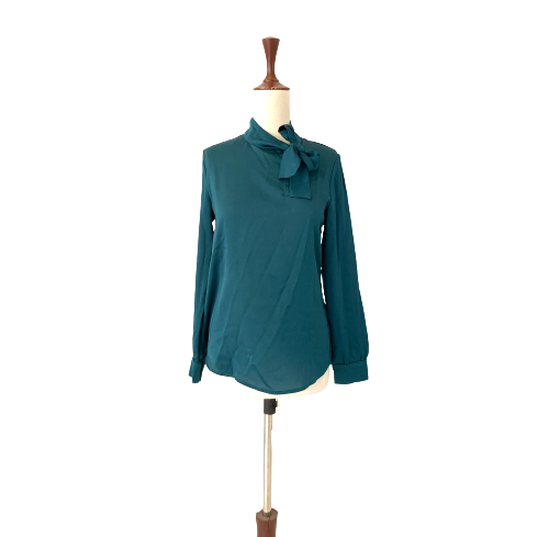 Mango Emerald Green High Neck Blouse | Brand New |