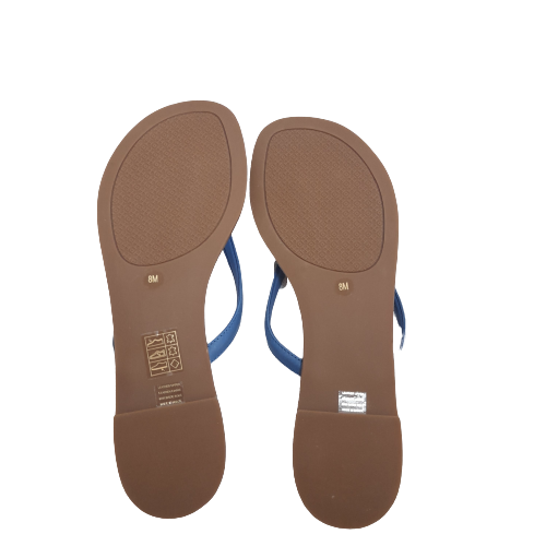 Tory Burch 'Terra' Blue Leather Thong Sandals | Brand New |