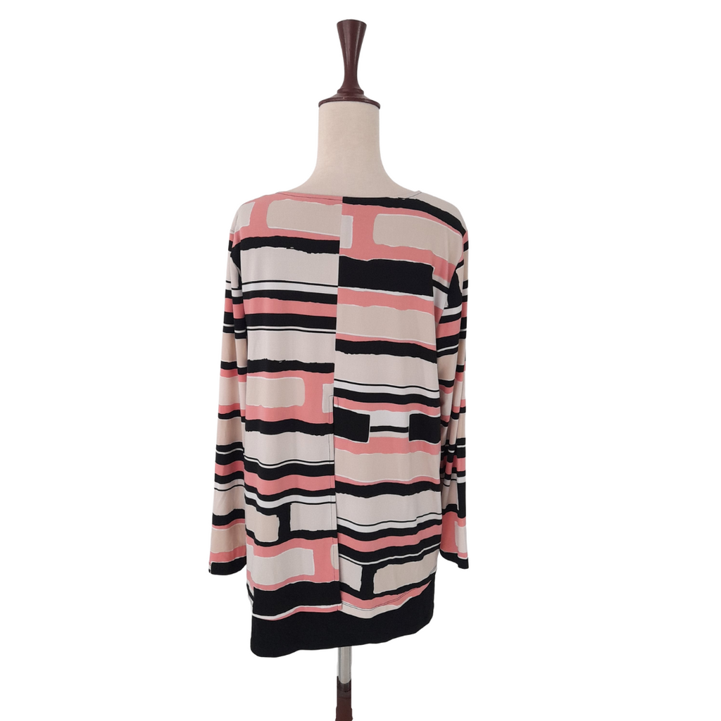 Alfani Pink & Black Printed Top | Gently Used |