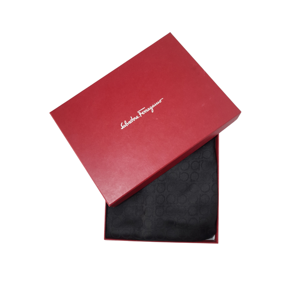 Salvatore Ferragamo Black Monogram Scarf | Brand New |