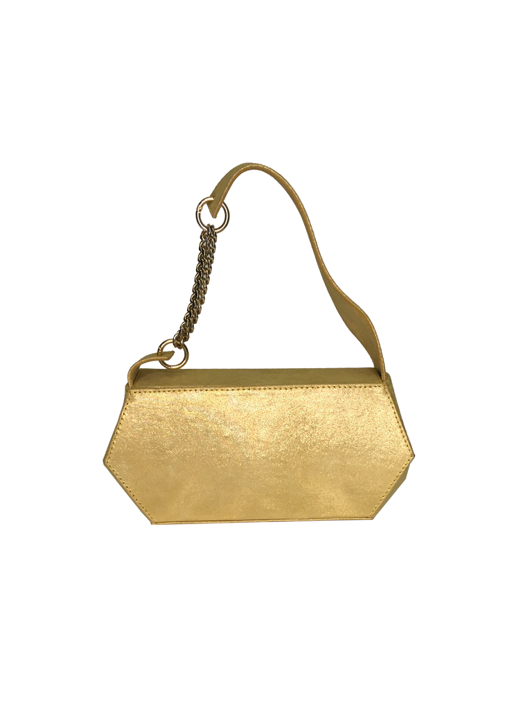 Warp Glisten Yellow Leather Baguette Bag | Sample |