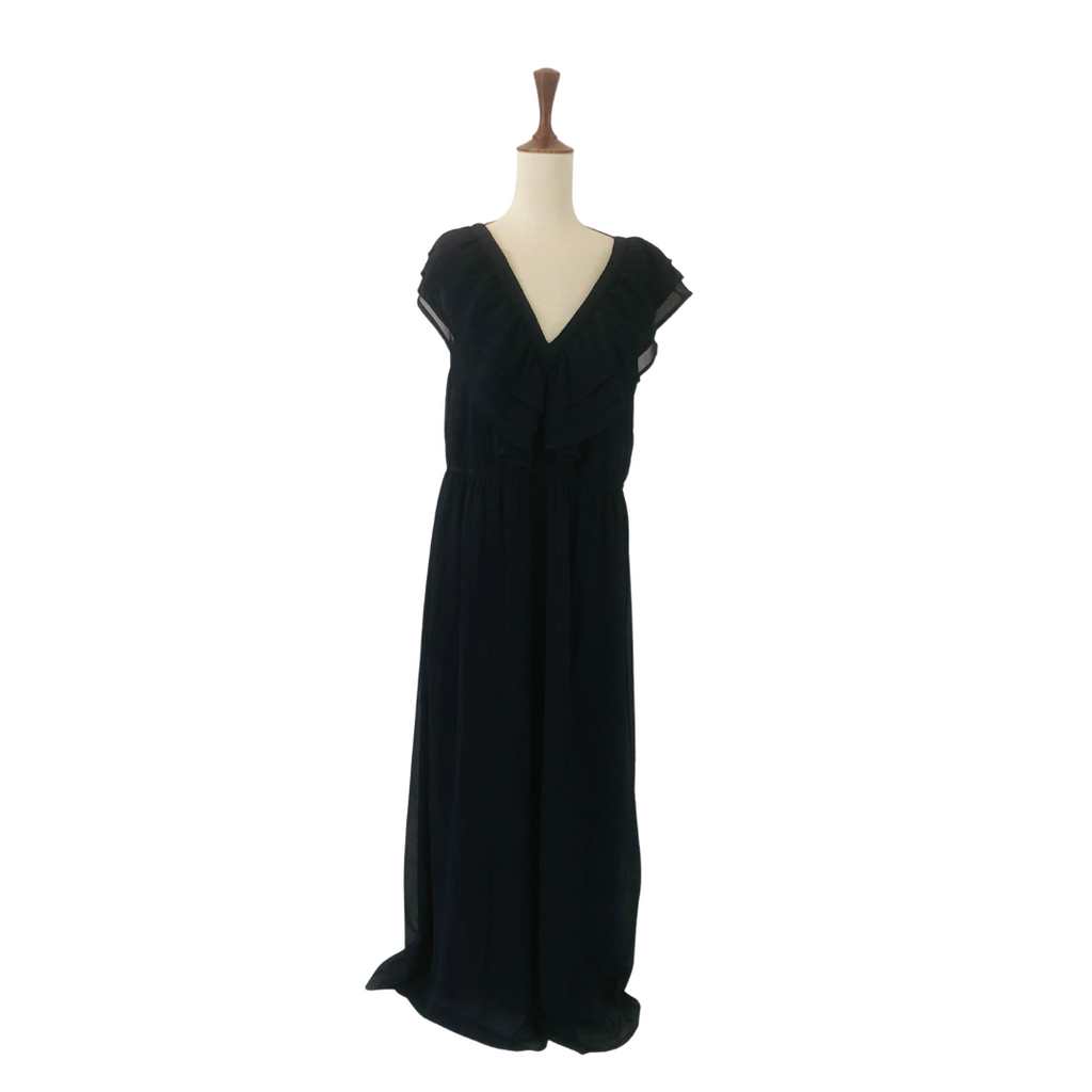YAS Navy Chiffon Sleeveless Maxi Dress | Brand New |