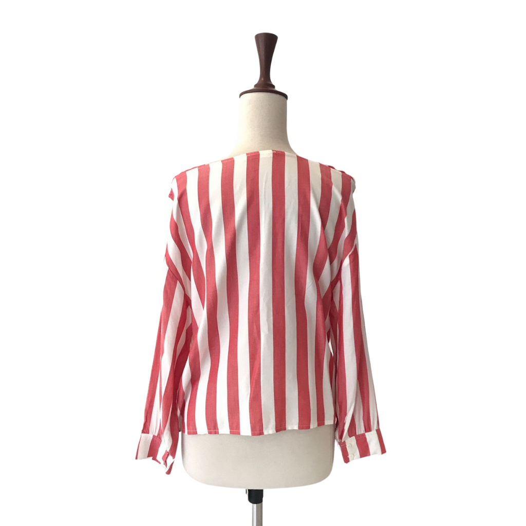 Mango Peach & White Striped Top | Gently Used |
