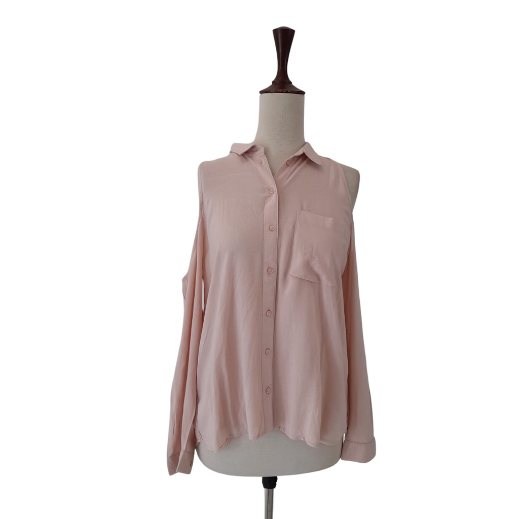 H&M Light Pink Sleeveless Collared Shirt | Pre Loved |