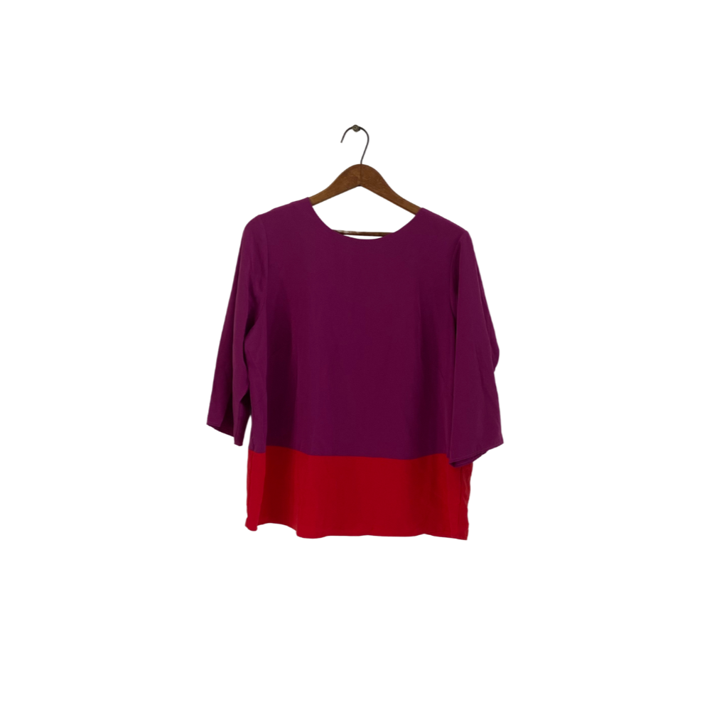 Marks & Spencer Collection Purple & Red Colour Block Top | Brand New |