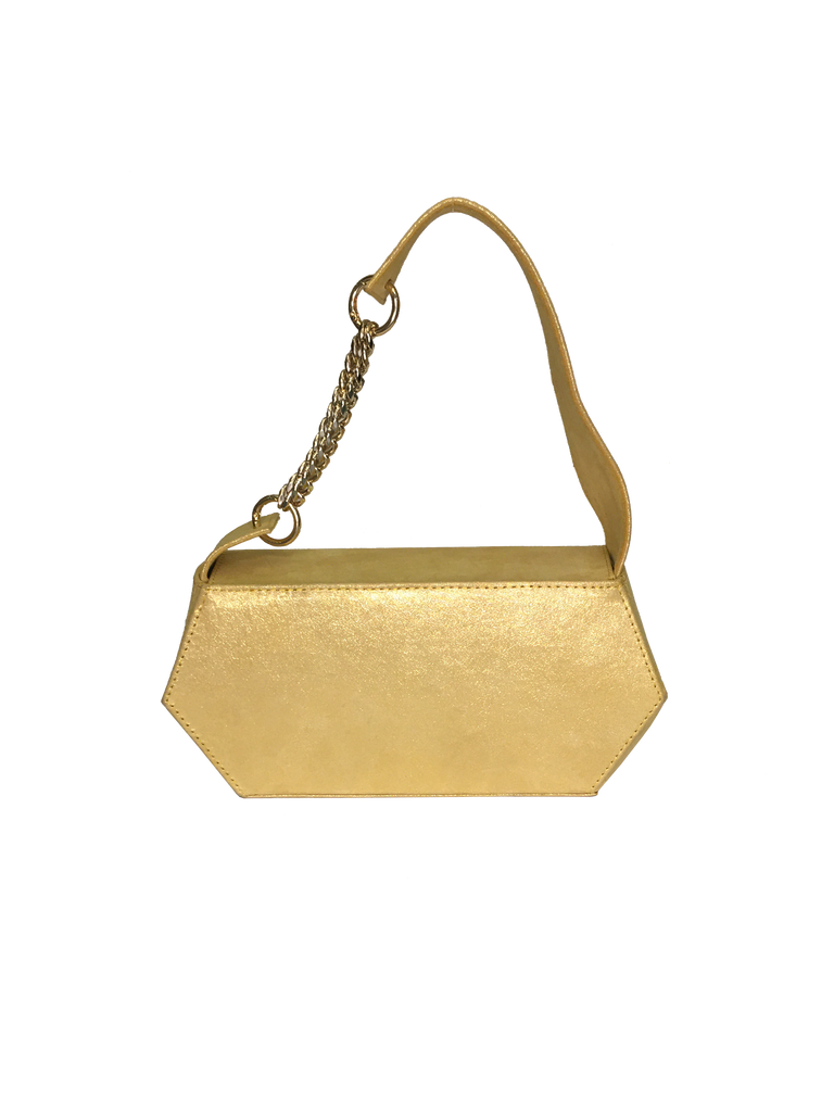 Warp Glisten Yellow Leather Baguette Bag | Sample |