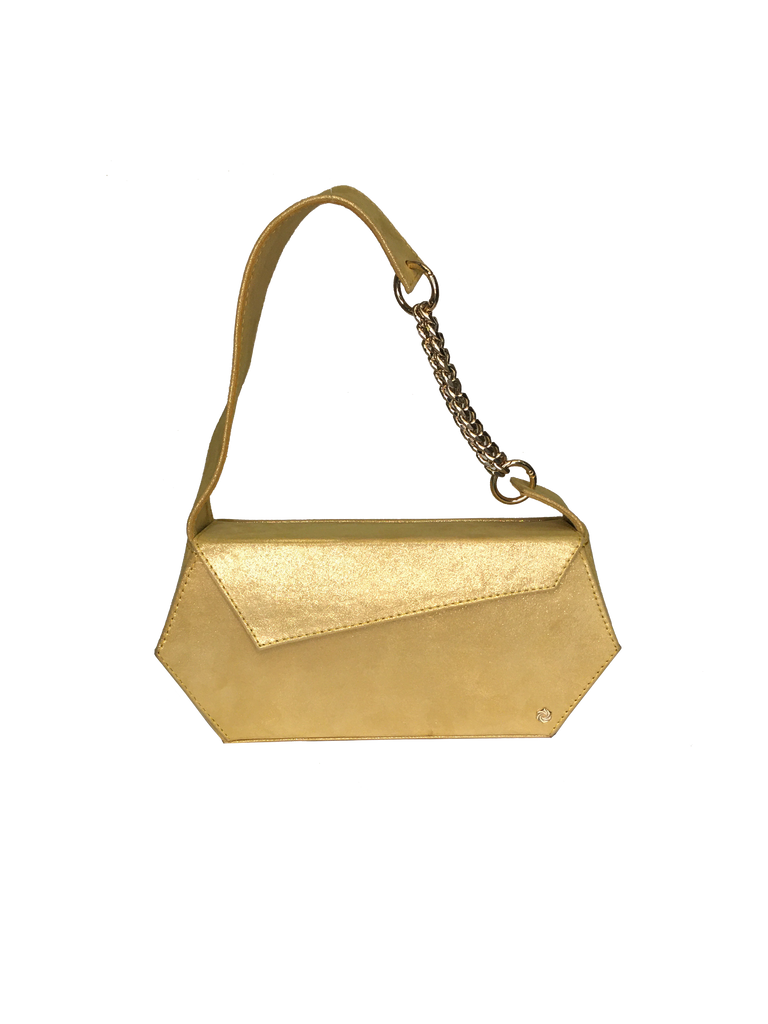 Warp Glisten Yellow Leather Baguette Bag | Sample |