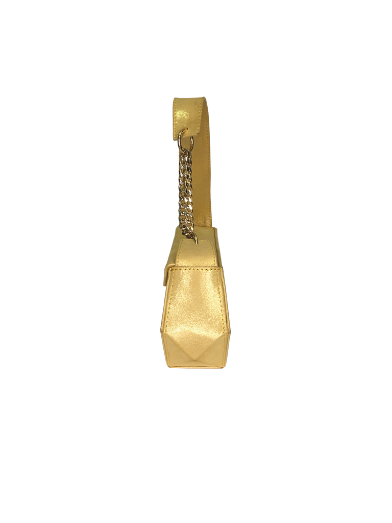 Warp Glisten Yellow Leather Baguette Bag | Sample |