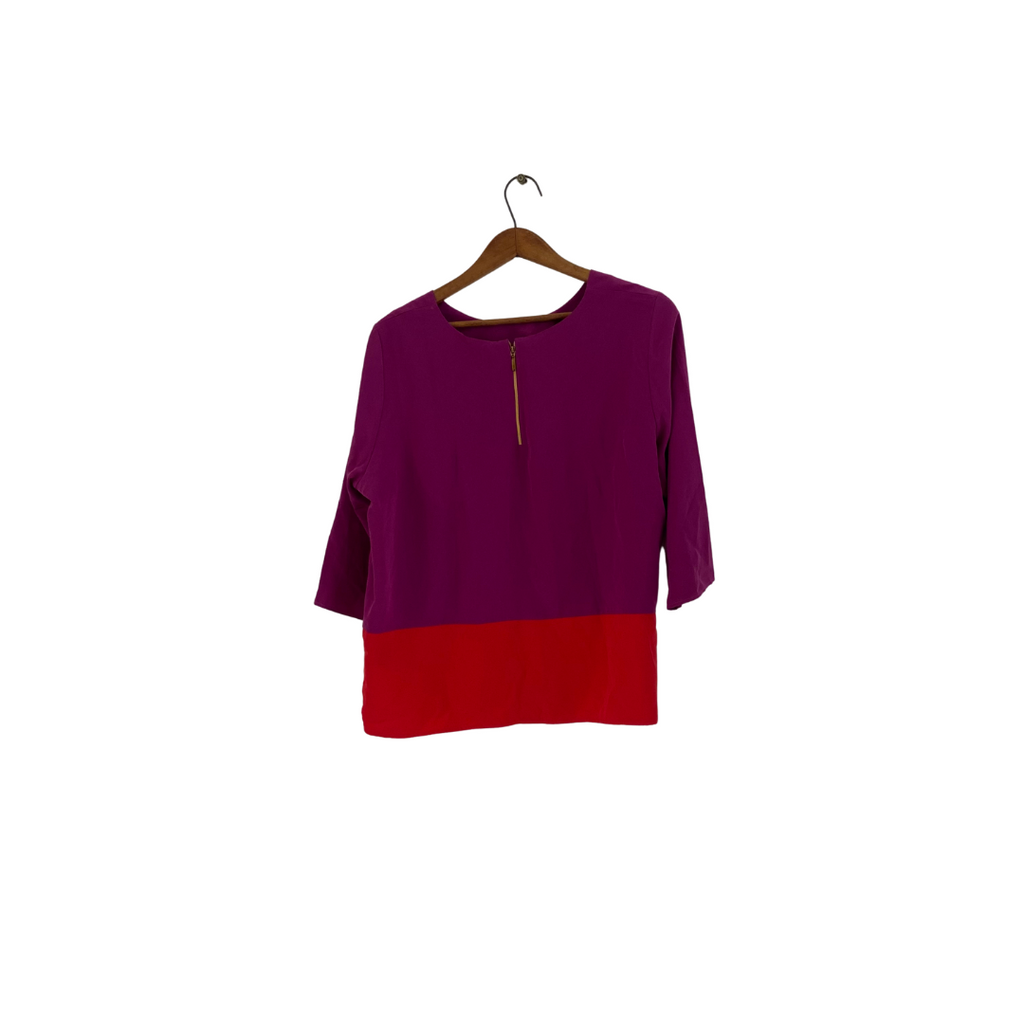 Marks & Spencer Collection Purple & Red Colour Block Top | Brand New |