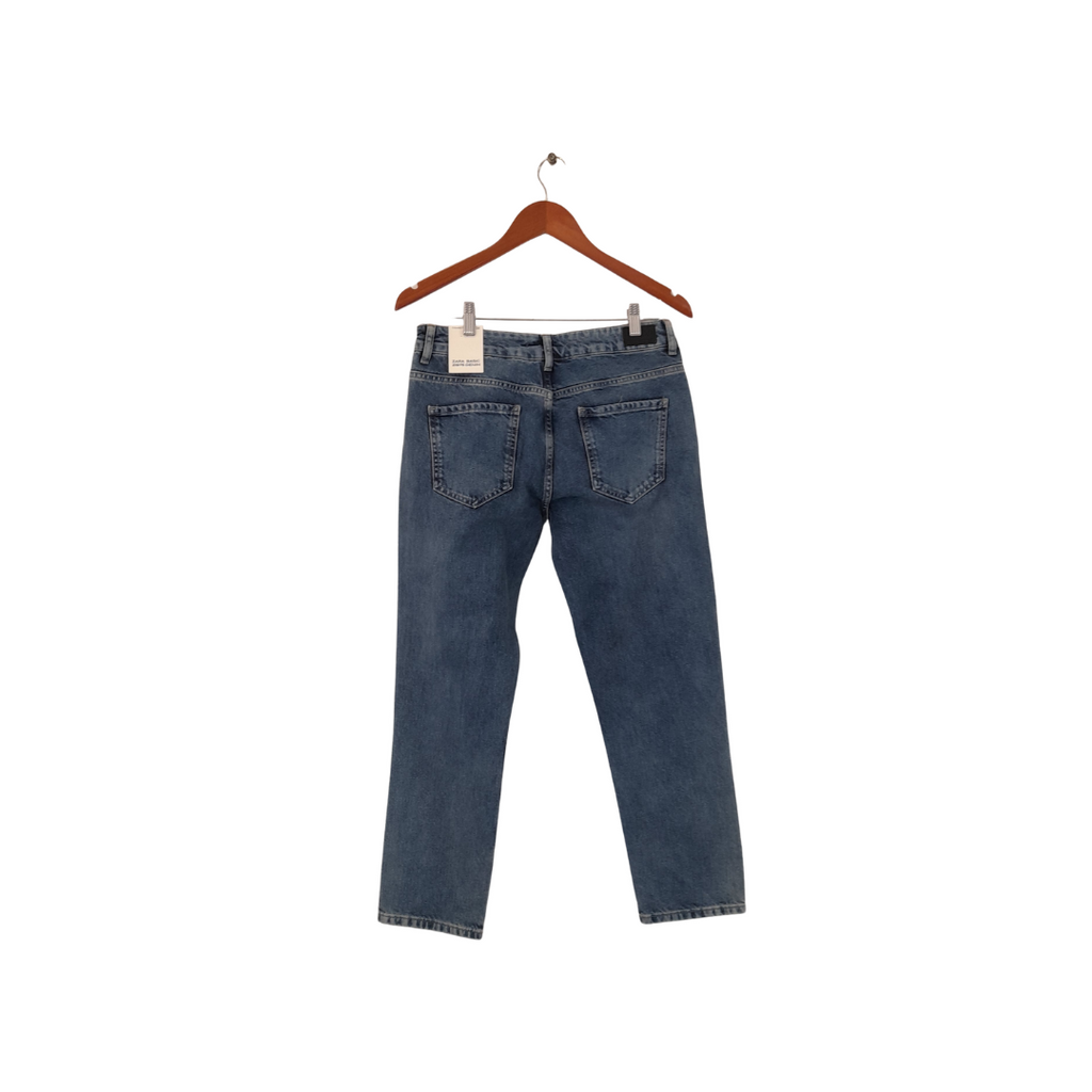 ZARA Blue Denim and Black Sequins Cigarette Fit Jeans | Brand New |