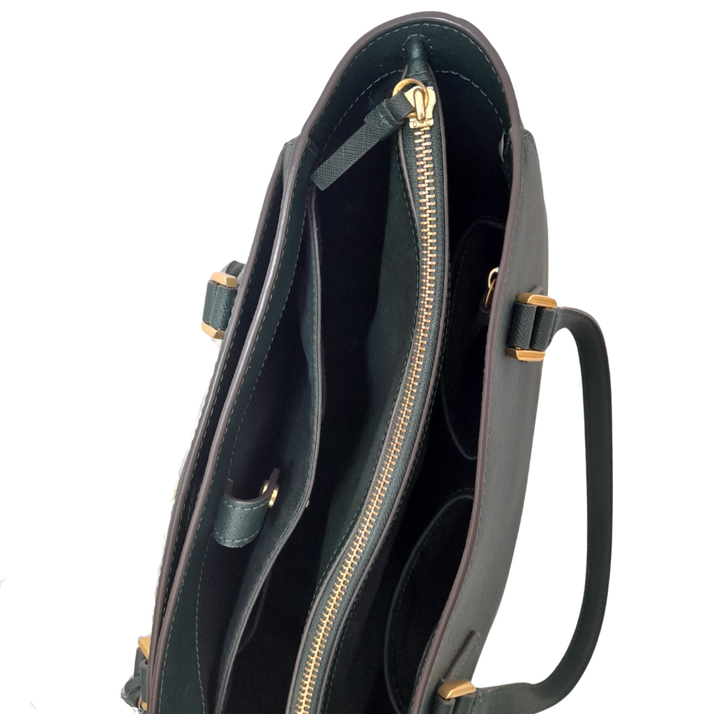 Tory Burch Forest Green 'Robinson' Small Leather Tote | Brand New |