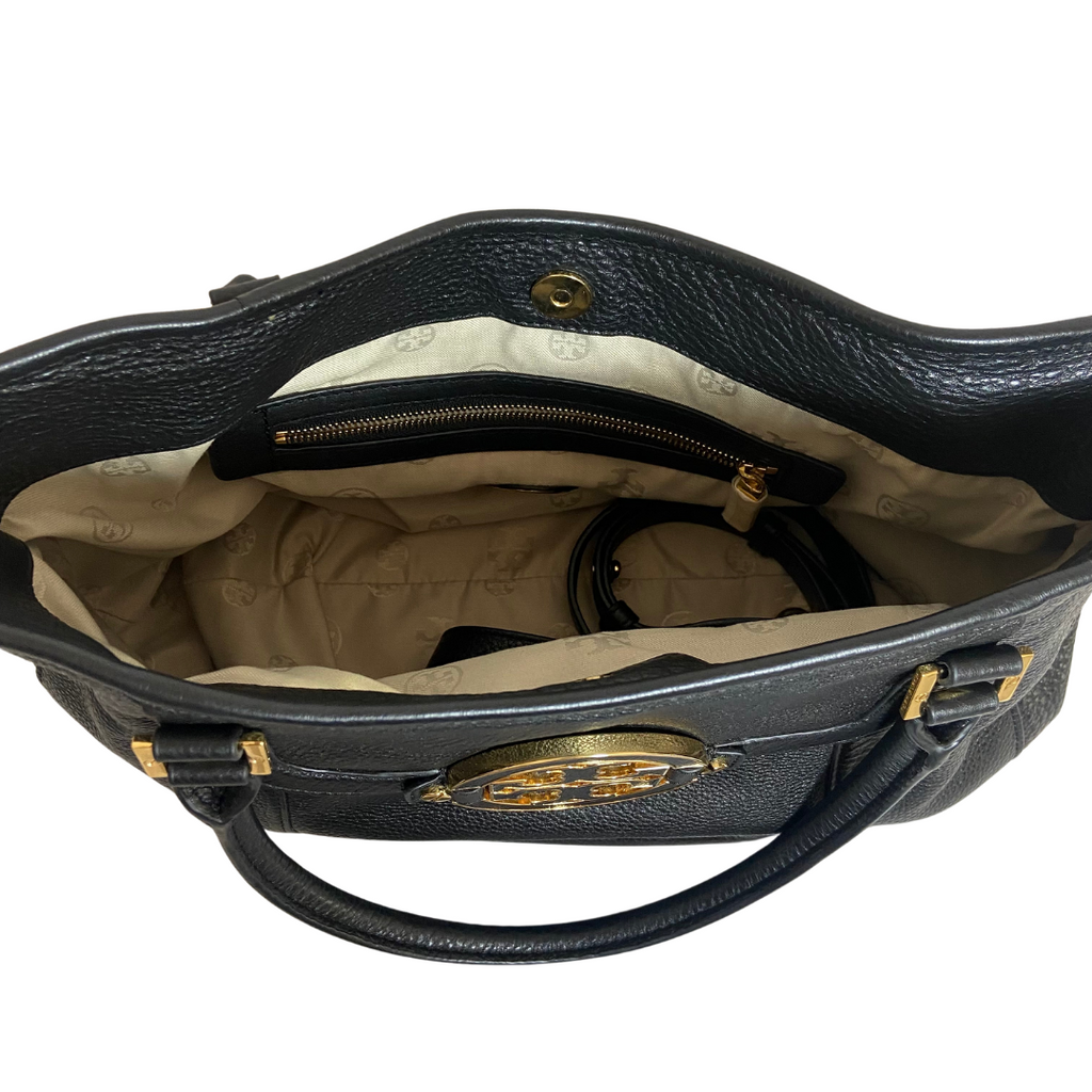 Tory Burch Black Leather “Amanda” Convertible Tote | Gently Used |