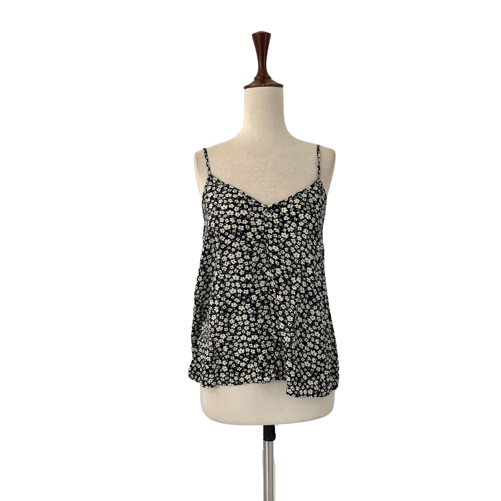 Mango Navy Floral Printed Sleeveless Top | Gently Used |