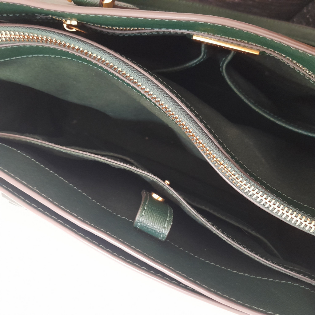 Tory Burch Forest Green 'Robinson' Small Leather Tote | Brand New |