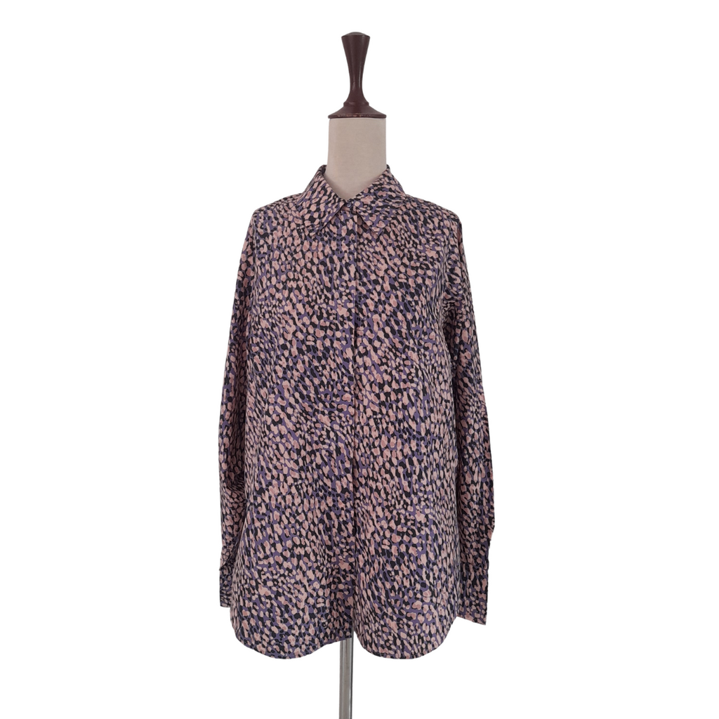 H&M Purple Animal Print Collared Shirt | Gently Used |