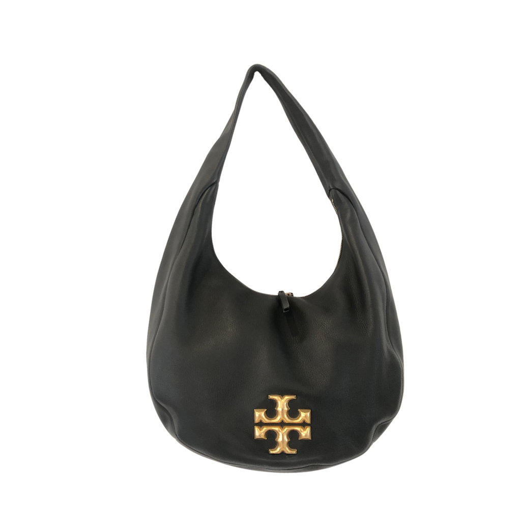 Tory Burch Black Leather 'Kira' Deconstructed  Hobo Bag | Pre Loved |