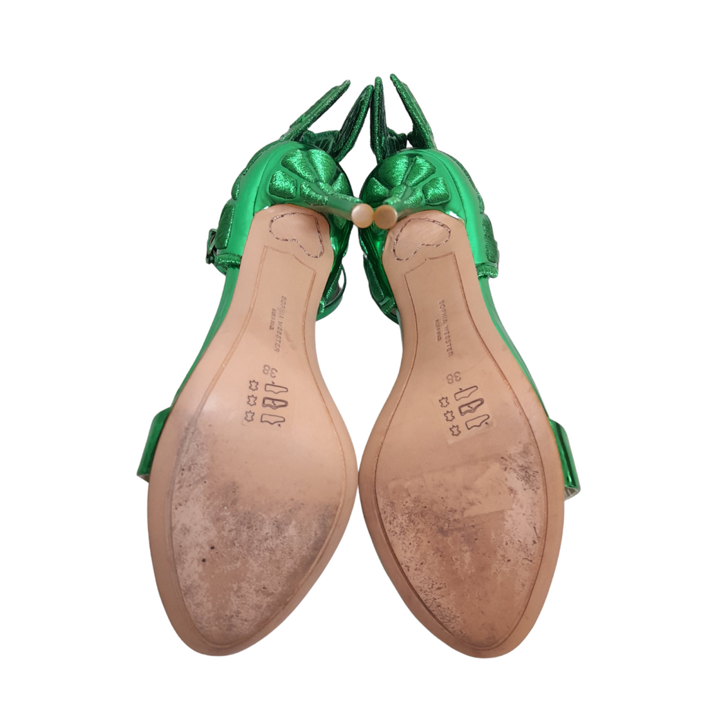 Sophia Webster Green 'Chiara' Sandal Heels | Gently Used |