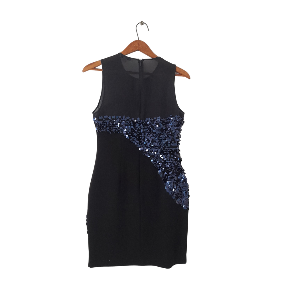 Whistles Black Sleeveless Sequins Midi Dress | Gently Used |