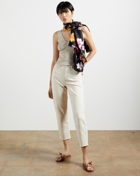 Ted Baker Black Printed Silk Cape Scarf | Brand New |