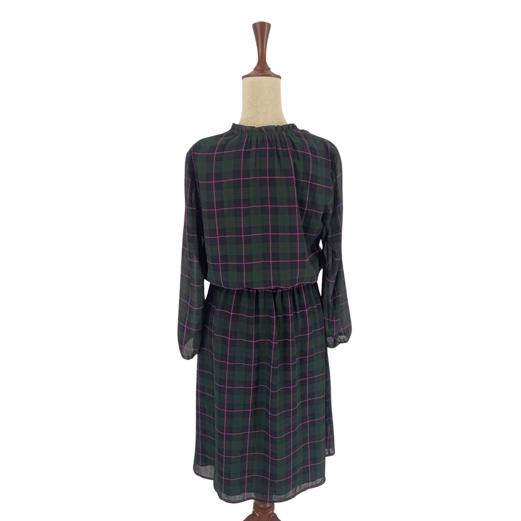 J.Crew Green & Pink Checked Dress | Gently Used |
