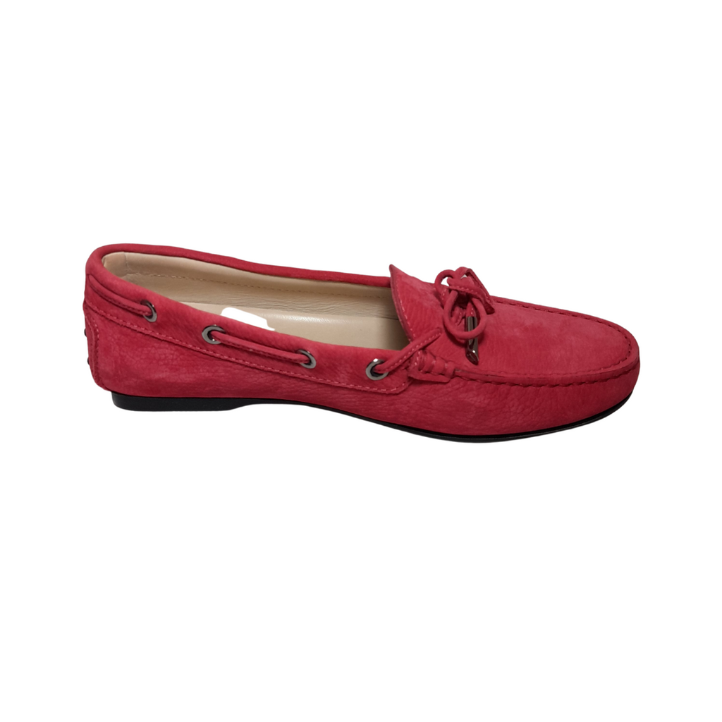 TOD'S Dark Pink Leather Loafers | Like New |