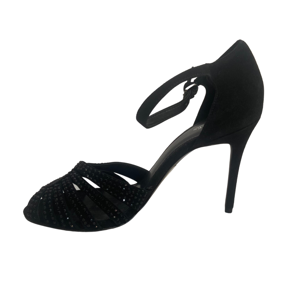 Michael Kors Black Strappy Rhinestone Heels | Brand New |