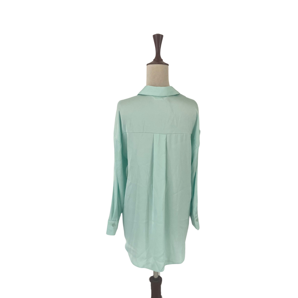 Primark Mint Green Satin Collared Shirt | Brand New |