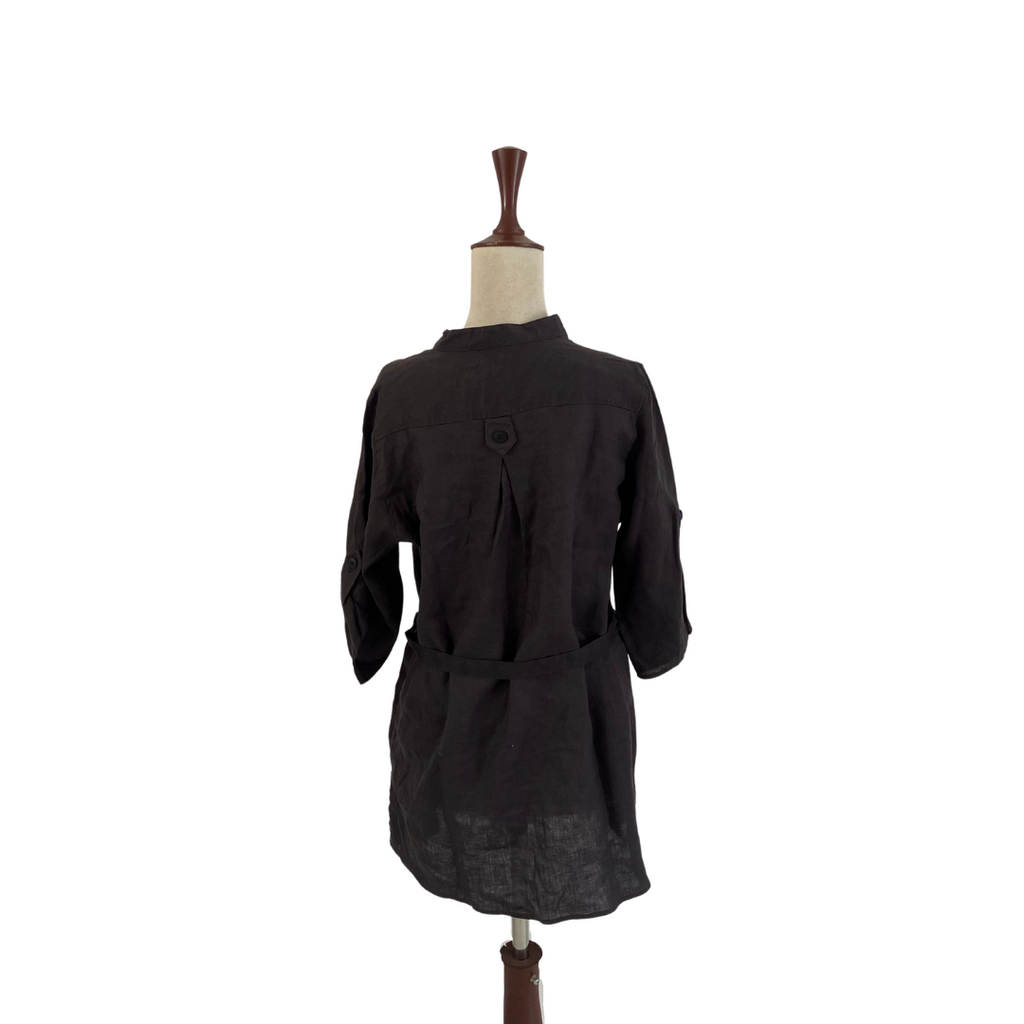 Marks & Spencer Collection Charcoal Grey Linen Belted Tunic | Brand New |