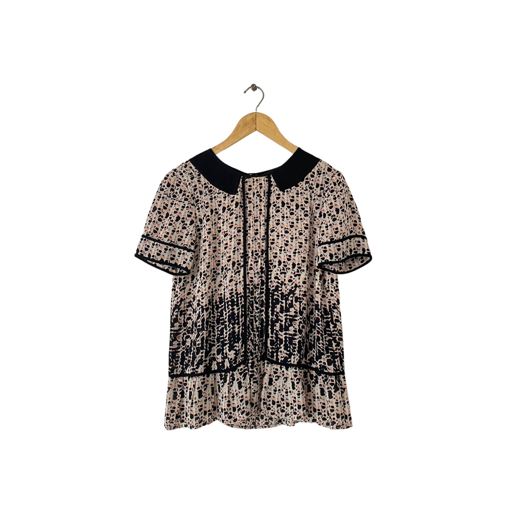 Marc Jacobs Pink & Black Printed Silk Blouse | Gently Used |