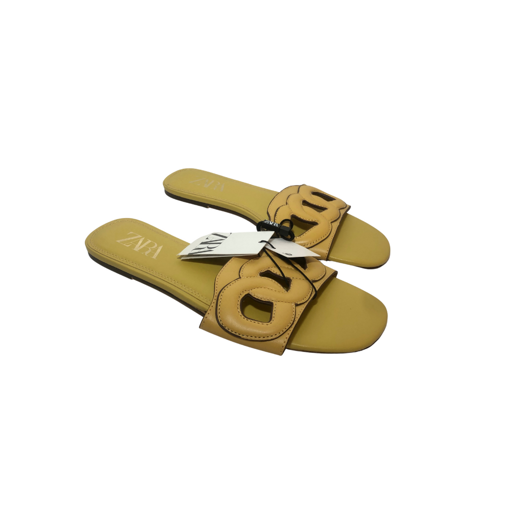 ZARA Yellow Cut-out Slides | Brand New |
