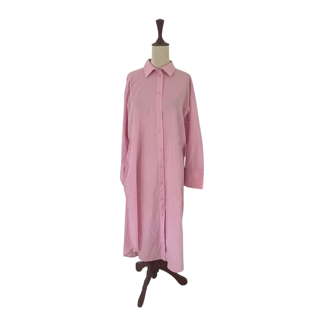 H&M Pink Long Collared Tunic | Gently Used |