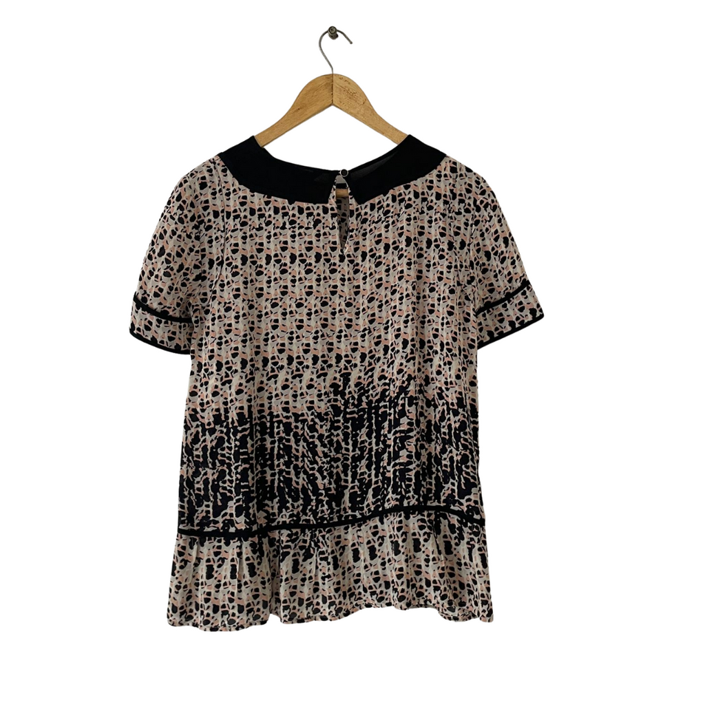 Marc Jacobs Pink & Black Printed Silk Blouse | Gently Used |