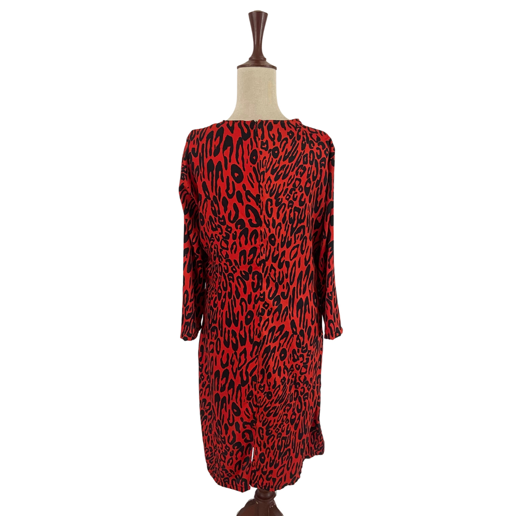 ZARA Red & Black Animal Print Tunic | Gently Used |