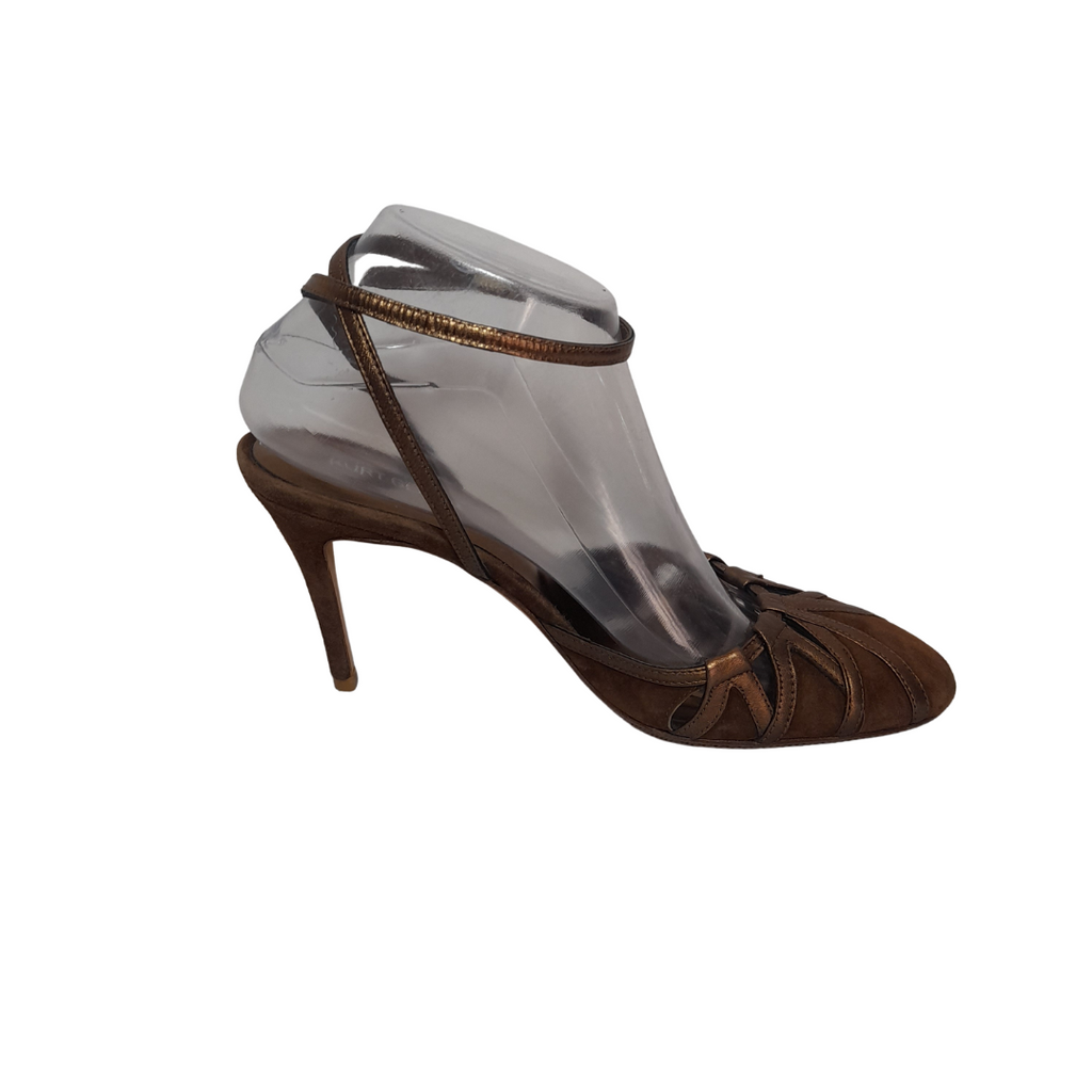 Kurt Geiger Bronze Suede Heels | Pre Loved |