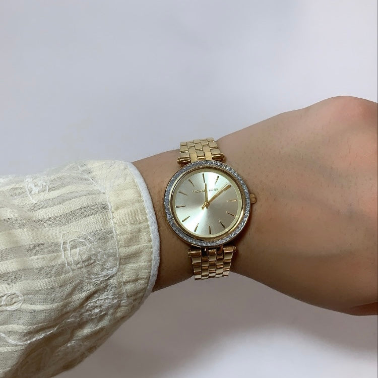 Michael Kors Gold Rhinestone MK3365 Mini 'Darci' Watch | Like New |