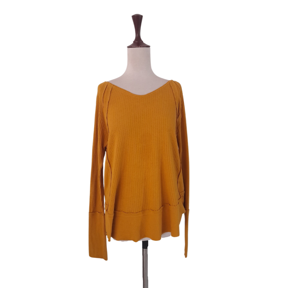 Time And Tru Mustard Knit Top | Gently Used |