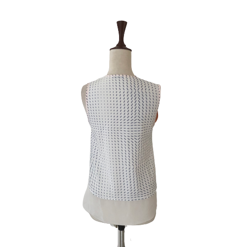 ZARA Blue & White Sleeveless Blouse | Gently Used |