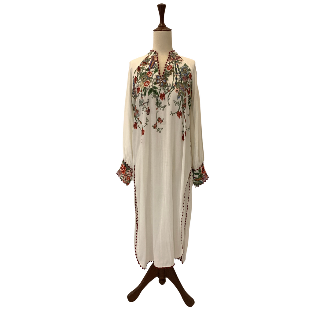 Riffat Aliani White Floral Print Kameez | Gently Used |