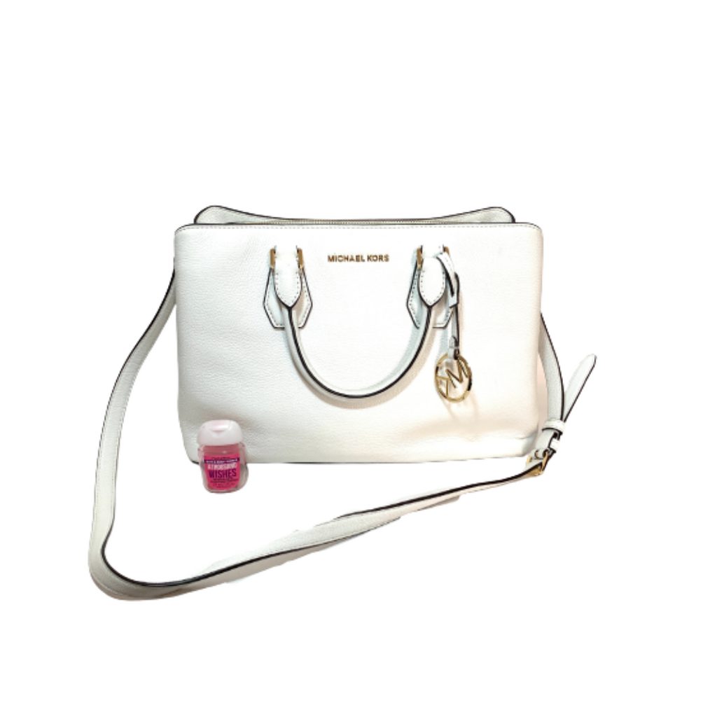 Michael Kors White Pebbled Leather Satchel | Gently Used |