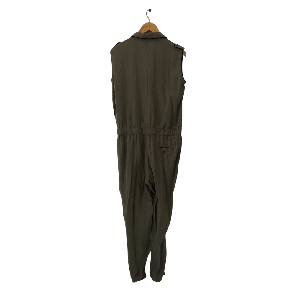 ZARA Olive Green Sleeveless Jumpsuit | Brand New |