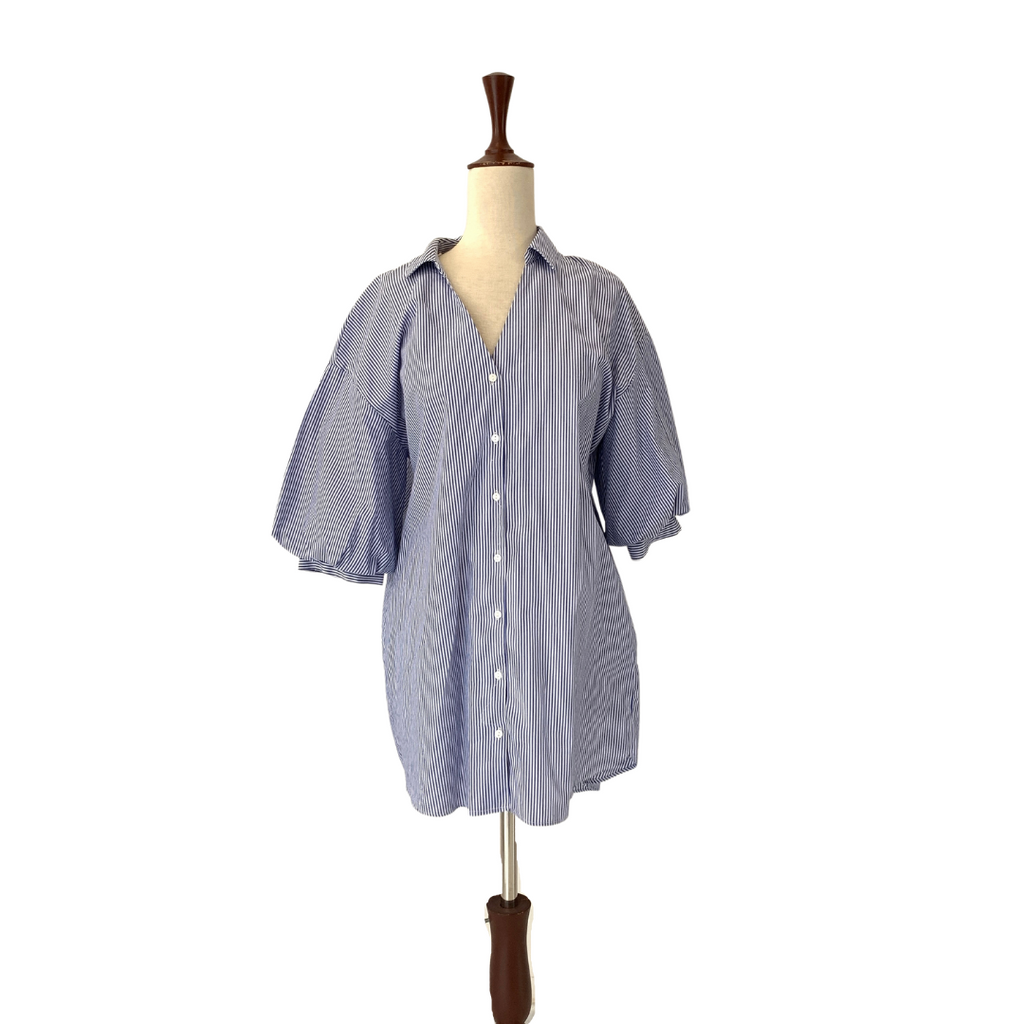 ZARA Blue & White Striped Shirt | Pre Loved |