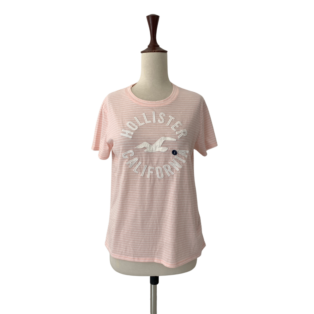 Hollister Light Pink Striped T-Shirt | Brand New |