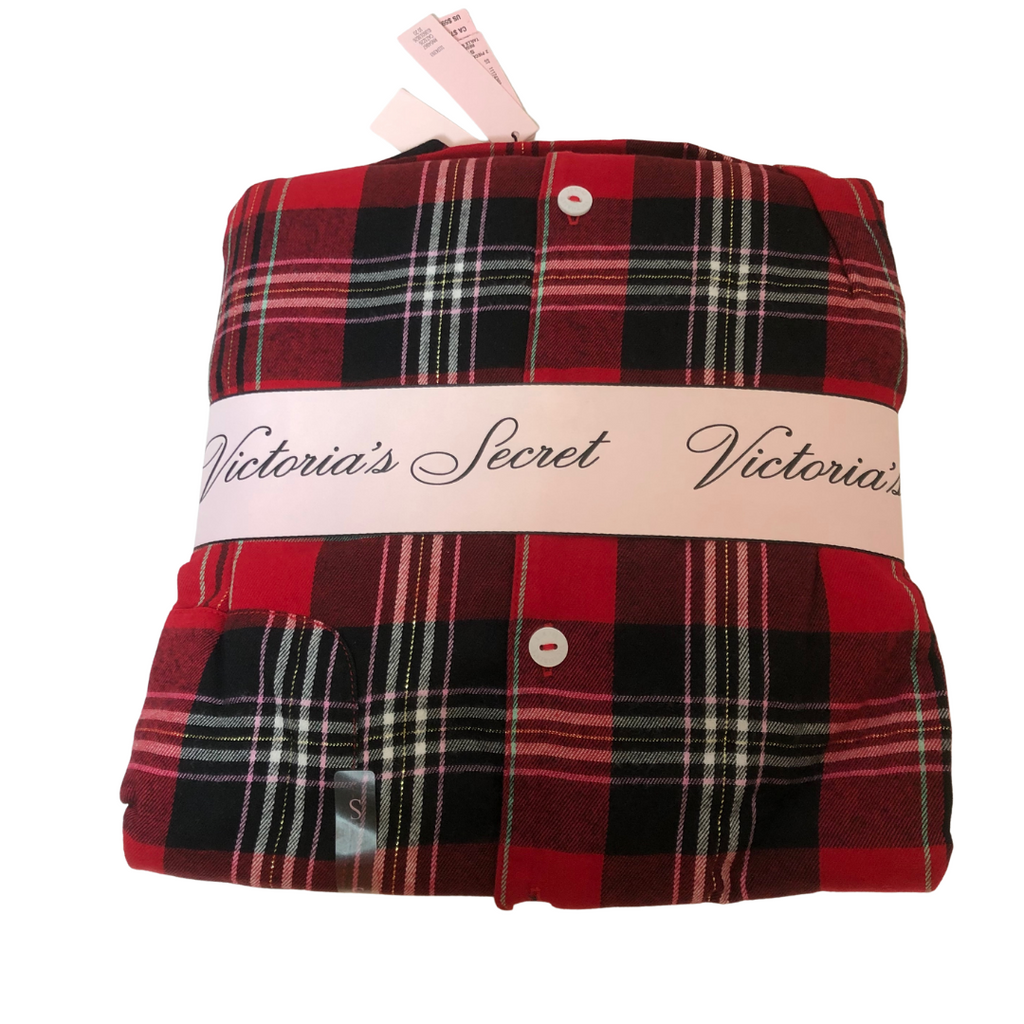 Victoria's Secret Red and Black Flannel Pyjama Set | Brand New |