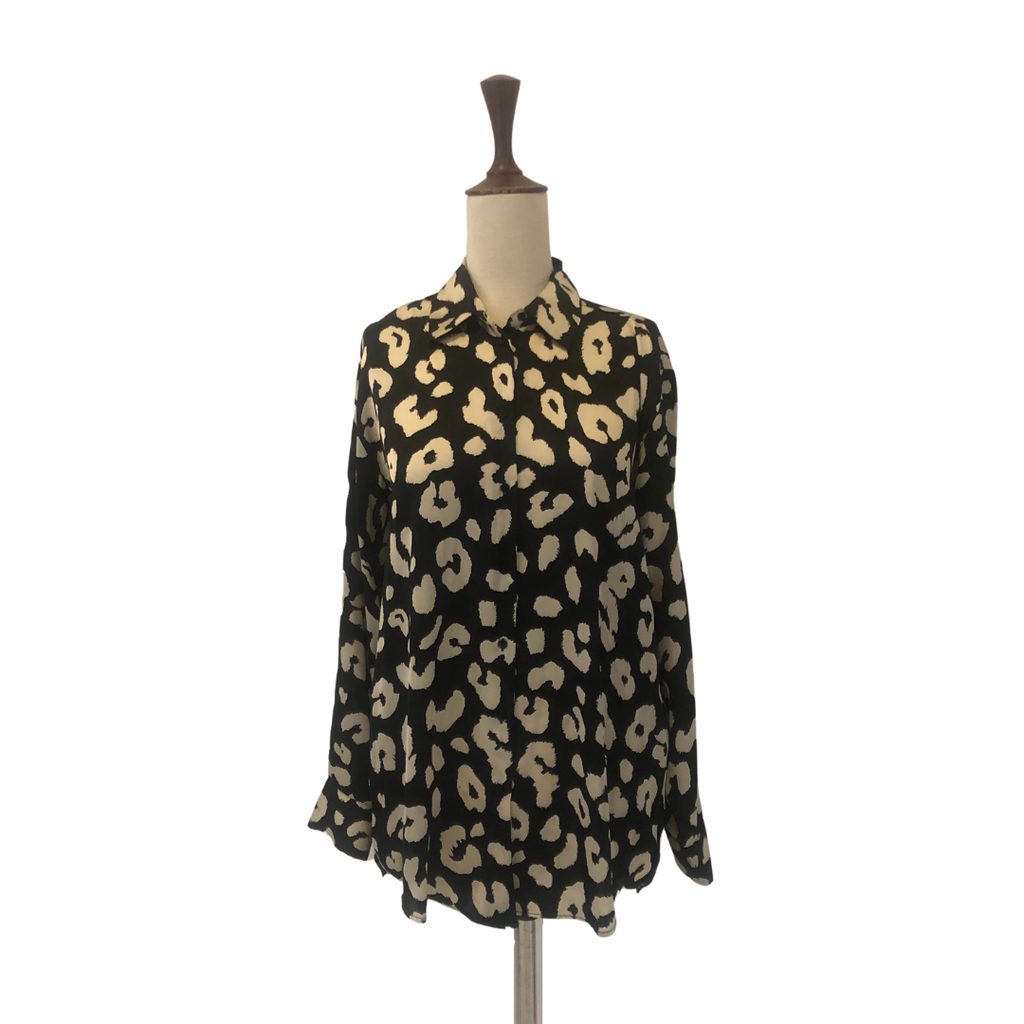 ZARA Black & Cream Satin Printed Top | Gently Used |