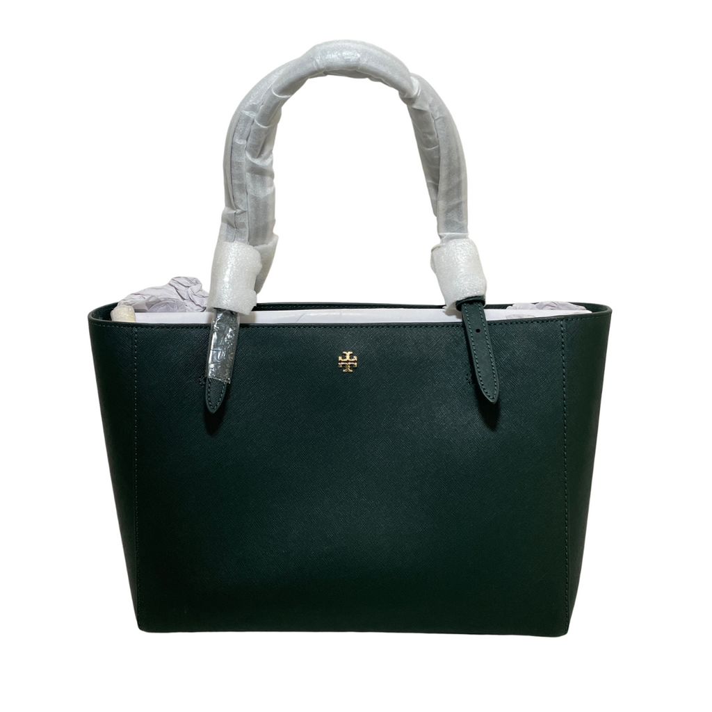 Tory Burch Jitney Green Emerson Small Logo Tote | Brand New |