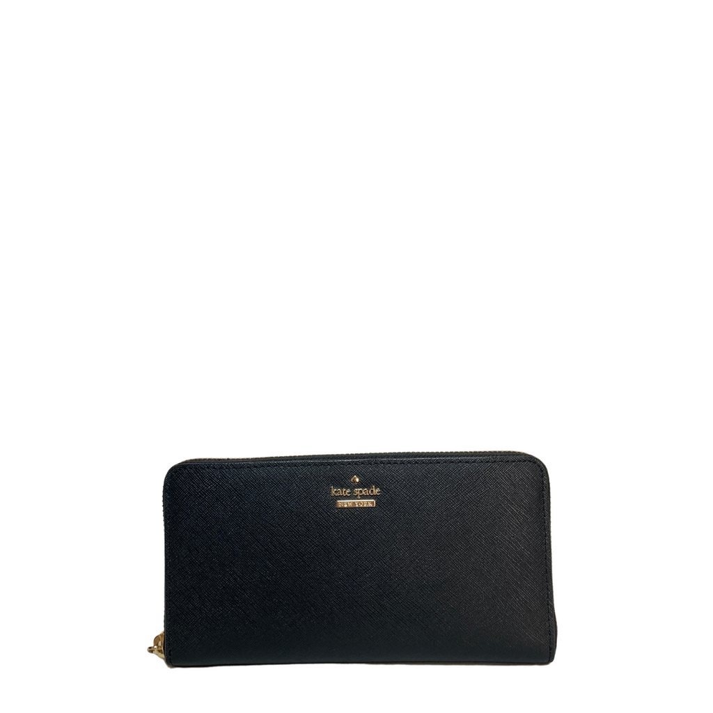 Kate Spade Black Leather Ziparound Continental Wallet | Like New |