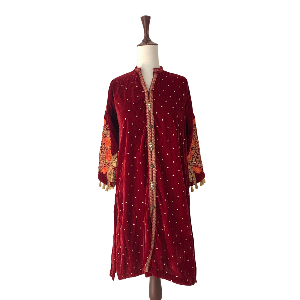 Khaadi Khaas Maroon Velvet Kameez | Brand New |