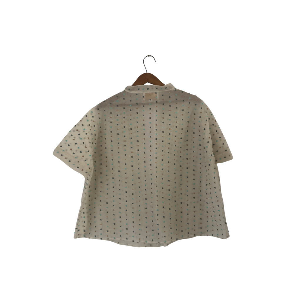 Misha Lakhani Ivory Organza Embroidered Open Jacket | Gently Used |