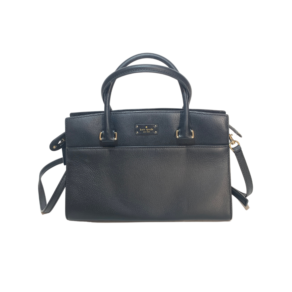 Kate Spade Black Leather 'Grove Street' Satchel | Pre Loved |