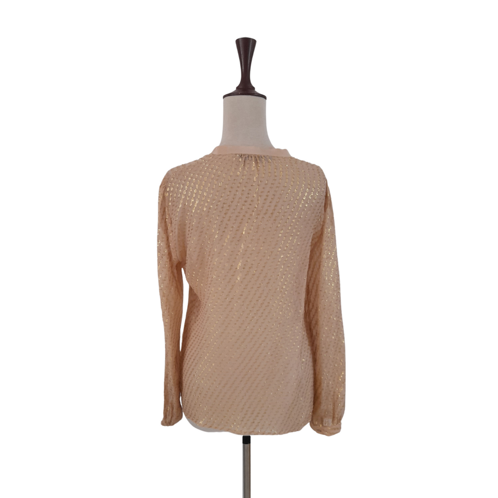 ZARA Peach and Gold Sheer Blouse | Pre Loved |